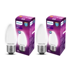 PHILIPS 4-watt Filament Candle LED Bulb Pack of 2