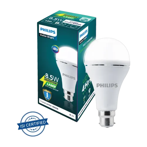 Image of PHILIPS 8.5W Rechargeable Emergency Inverter LED Bulb (Pack of 1) with backup upto 4 hrs Bulb Emergency Light (White)