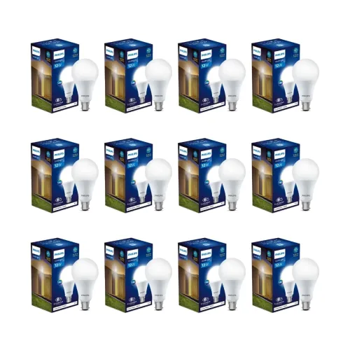 Image of Philips Base B22 12 Watt LED Bulb (Cool Day Light, Pack of 12)