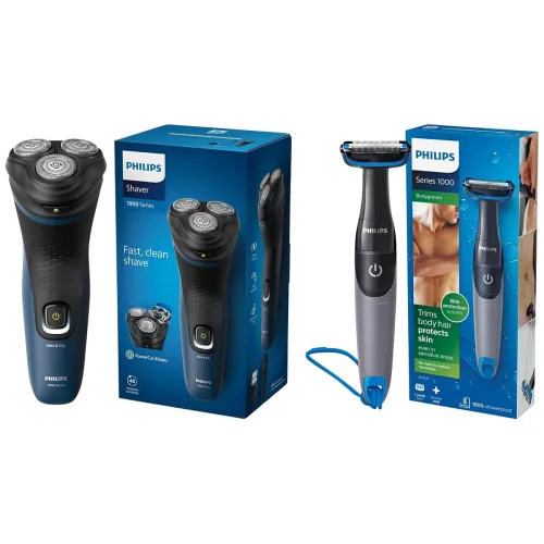 Image of PHILIPS S1151/03 Electric Shaver & Bg1025/15 Showerproof Body Groomer Combo