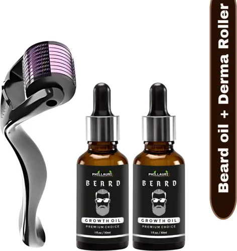 Image of Phillauri Beard Growth Oil + 0.5mm Derma Roller