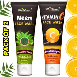 Phillauri Facewash Combo Vita C & Neem Simple Kind To Skin Refreshing For Men & Women Face Wash (120 ml)