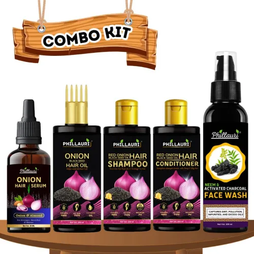 Image of Phillauri Onion Blackseed Hair & Face Kit (5 Items )
