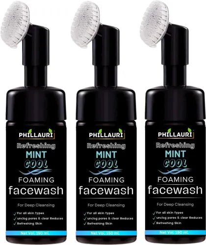 Image of Phillauri Refreshing Mint Cool Foaming , With Built-in FACE BRUSH For Deep Cleansing, Infused With Natural Actives and M