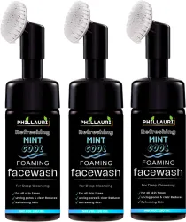 Phillauri Refreshing Mint Cool Foaming , With Built-in FACE BRUSH For Deep Cleansing, Infused With Natural Actives and M