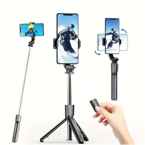 Image of SooPii 3-in-1 Selfie Stick Tripod, 360° Rotation, Extendable & Portable Phone Holder Stand with Detachable Bluetooth Wir