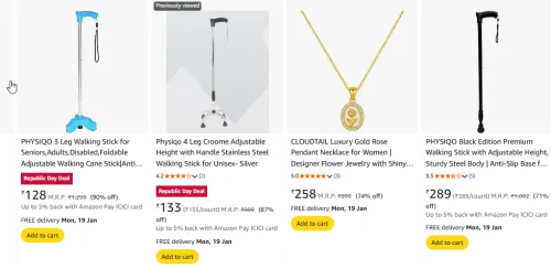 Image of Physiqo Walking Stick Starting @ ₹128