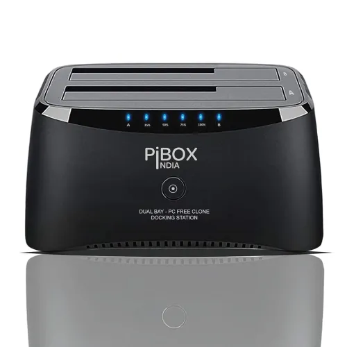 Image of PiBOX Dual Bay USB 3.0 HDD /SSD Dock with Clone & UASP Support