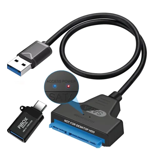 Image of PiBOX India USB 3.0 USB C to SATA III Hard Drive Adapter Cable 50cm