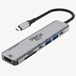 PiBOX India - USB C Hub Dock- 7 in 1 Adapter 