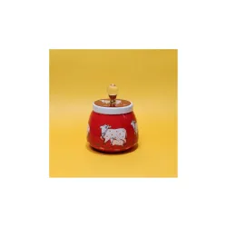 Pichwai Metal Handle Storage Jar 4 Inch