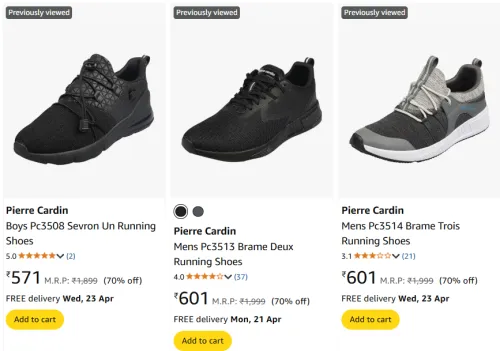 Image of Pierre Cardin Men's Running Shoes at Minimun 70% Discount