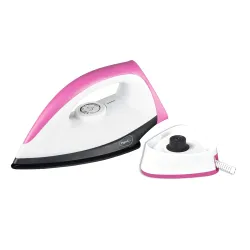 Pigeon 1300 Watts Cordless Electrical Dry Iron | Non-Stick Sole Plate with Ceramic coating | Quick Heat-Up | Pink