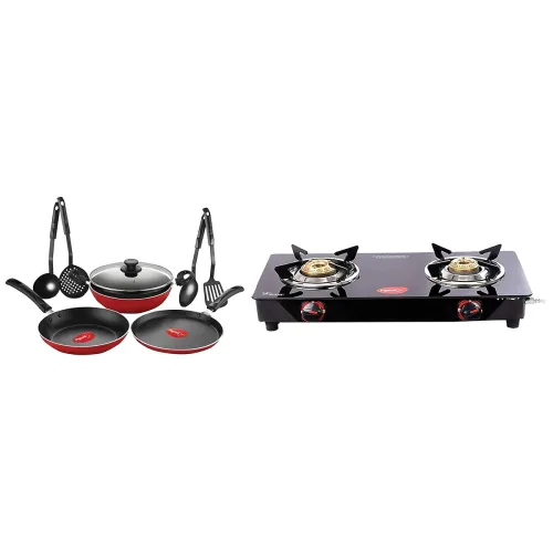 Image of Pigeon 2 burner Gas Stove & Cookware Combo