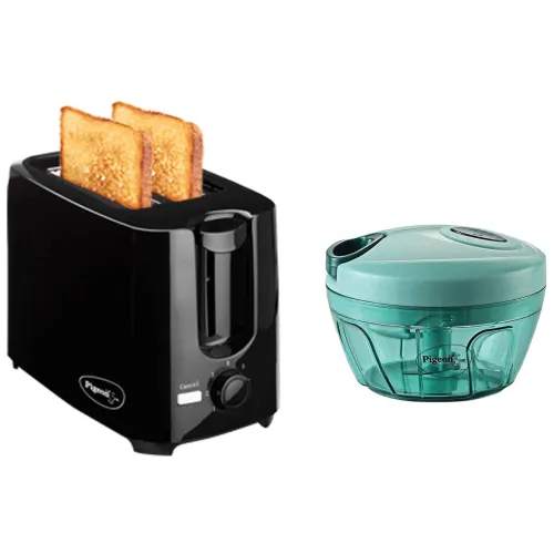 Image of Pigeon 2 Slice Auto Pop Up Toaster, Plastic Mini Handy And Compact Chopper