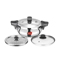 Pigeon All in One Stainless Steel 3 L Induction Bottom Pressure Cooker 