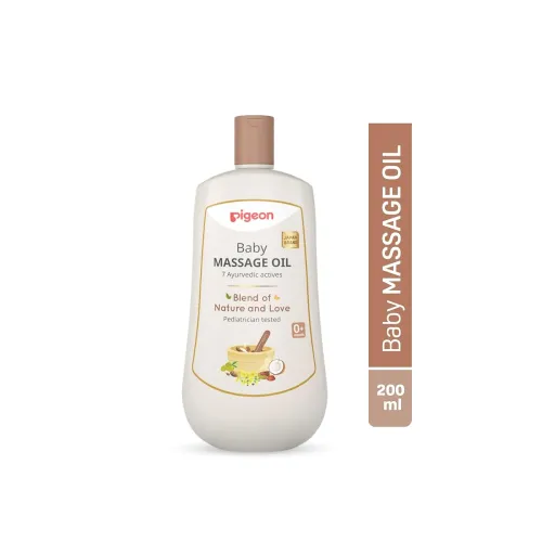 Image of Pigeon Baby Massage Oil with Sweet Almond, Olive, Coconut, Sesame, Mustard, Castor & Soybean Oils – Nourishing & Gentle 