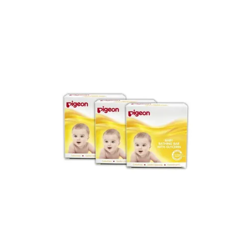 Image of Pigeon Baby Soap for Newborns 75 g (Pack of 3) | With Glycerine, Jojoba, Chamomile & Olive Oil | Paraben Free | Gentle B