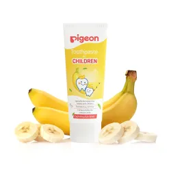 Pigeon Banana Toothpaste for Babies & Kids 45 g | Fluoride & SLS Free | Gentle Daily Oral Care | Mild Banana Flavour