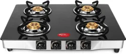 Pigeon Blackline 4 Burner Glass Gas Stove