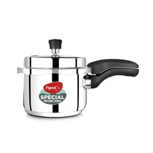 Image of Pigeon By Stovekraft 14549 Induction Base Outer Lid Stainless Steel Pressure Cooker,3 Liters,Silver