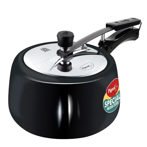 Image of Pigeon by Stovekraft 3 Litre Special Plus Hard Anodised Inner Lid Induction Base Pressure Cooker (Black) BIS Certified