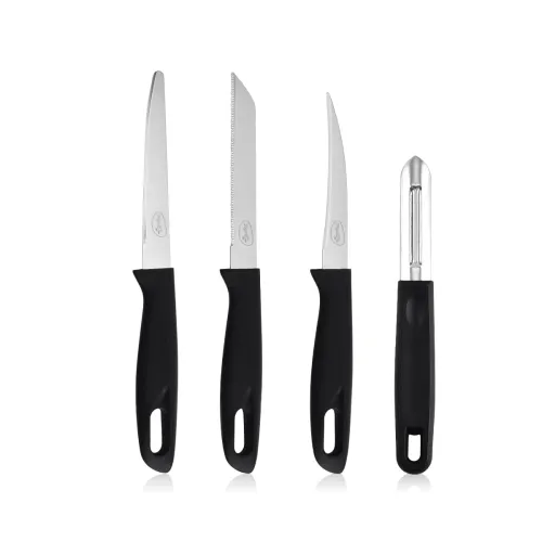 Image of Pigeon by Stovekraft Edge High Grade Stainless Steel 4 Pcs Kitchen Knife Set | Black