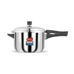 Pigeon by Stovekraft Elite Shine 3 L Tri-Ply Body Outer Lid Pressure Cooker Induction and Gas Stove Compatible that Dist