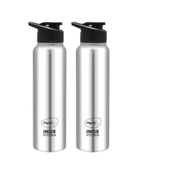 Pigeon by Stovekraft Inox hydra 900ml pack of 2 Stainless Steel Drinking Water Bottle 900ml Flipper Cap- Silver (1 year 