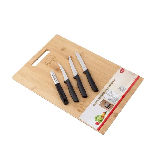 Image of Pigeon by Stovekraft Medium Natural Bamboo Wood Chopping Cutting Board & Knife