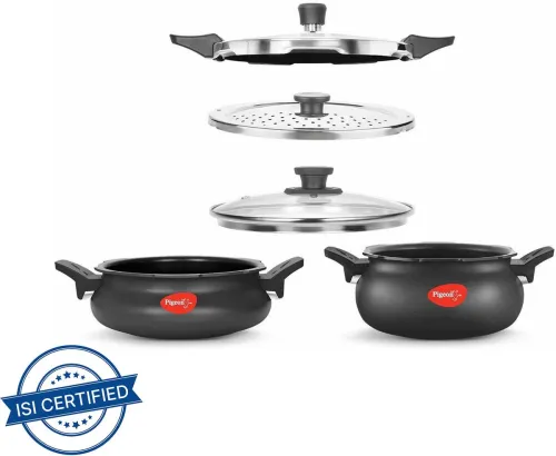 Image of Pigeon by Stovekraft Super Combo and 3 L, 5 L Outer Lid Induction Bottom Pressure Cooker 