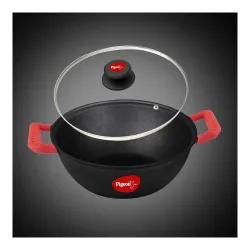 Pigeon Cast Iron Kadai with Glass Lid (20 cm)