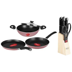 Pigeon Cookware & 6-Piece Knife Set