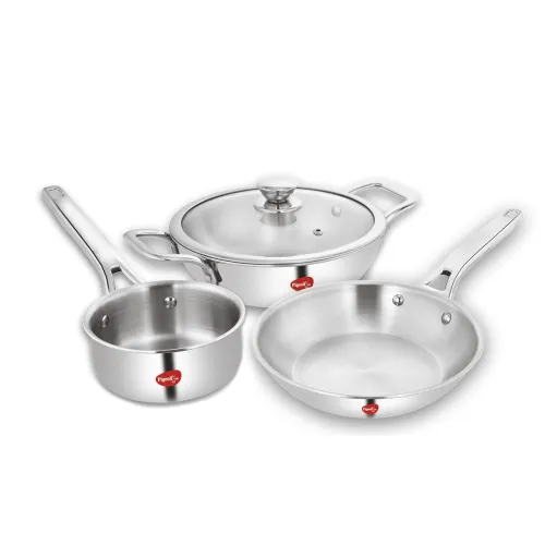 Image of Pigeon Elite Stainless Steel Triply Cookware 4-Piece Gift Set