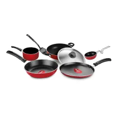 Pigeon Favourite 7 Piece Gift Set Non-Stick Coated Comes with Fry Pan, Kadhai, Lid, Sauce Pan, Spatula