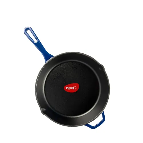 Image of Pigeon Imperi Cast Iron Fry Pan /Skillet, Free Silicone Grip, Pre-Seasoned,100% Healthy & Toxin-Free, Naturally Nonstick