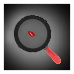 Pigeon Imperi Cast Iron Fry Pan /Skillet 22cm, Free Silicone Grip, Pre-Seasoned, 100% Healthy & Toxin-Free Frypan, Natur