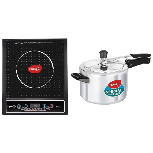 Image of Pigeon Induction Cooktop 1800W & 5L Cooker Combo