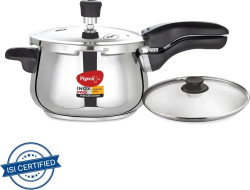 Image of Pigeon Inox Pro and 5 L Outer Lid Induction Bottom Pressure Cooker  (Stainless Steel)