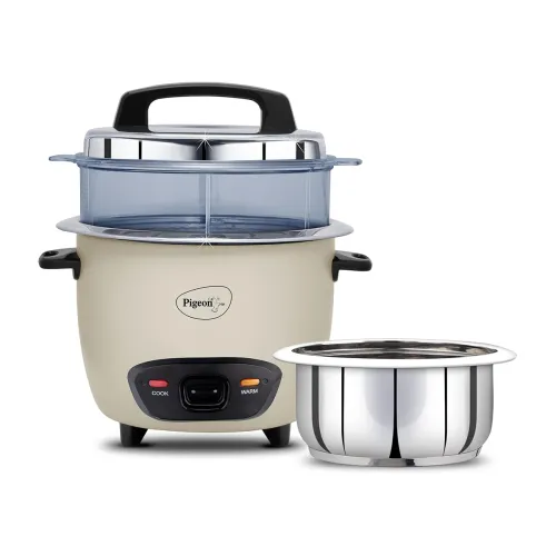 Image of Pigeon Inox Pro Rice Cooker with Steamer, 1.8 litres