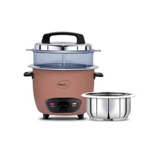 Image of Pigeon Inox Pro Rice Cooker with Steamer, 1 litres 700 Watts