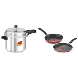 Pigeon Pressure Cooker 7.5 Litres & Nonstick Tawa Fry Pan Set