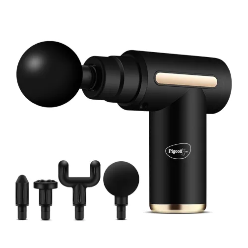 Image of Pigeon Pulse Gun Massager With Digital Display,4 Heads,6 Speed,Rechargeable,Handheld,Percussion Muscle For Full Body Pai