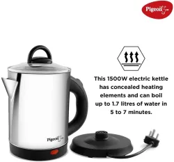 Pigeon Quartz Electric Kettle (1.7 L, Steel)