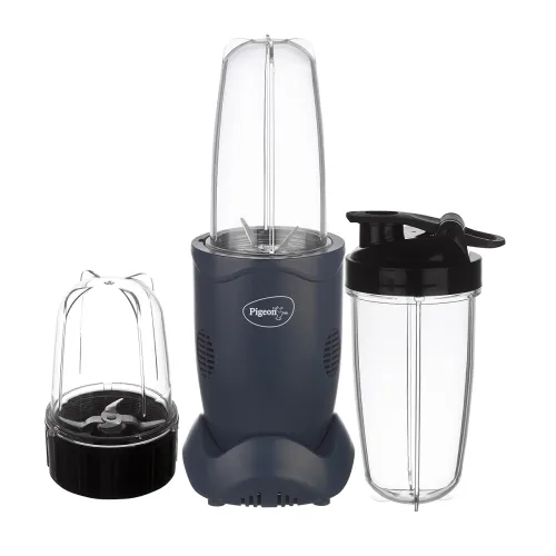 Image of Pigeon By Stovekraft Quick Blend | Grinder Juicer Blender Smoothie Maker All-in-1 Machine | 400 Watt | 3 Jars 500ml,Dry 