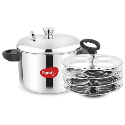 Image of Pigeon Stainless Steel Idly Maker 4 Plates Compatible with Induction and Gas Stove