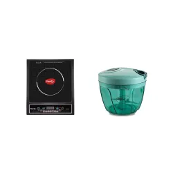Pigeon by Stovekraft Cruise 1800-Watt Induction Cooktop (Black) & Pigeon by Stovekraft Large Handy and Compact Chopper w