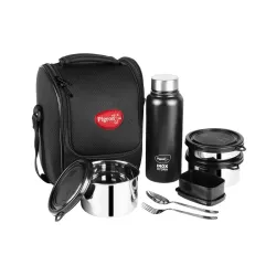 Pigeon Treat Lunch Box Set (3 Steel Boxes + Bottle + Bag)