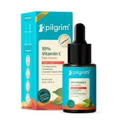 Pilgrim 10% Vitamin C Serum 30ml for Glowing Skin | With 5% Niacinamide, Hyaluronic & Glycolic Acid | Fades Dark Spots, Pigmentation | For All, Oily, Combination, Normal Skin | Beginner Frie...