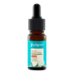 Pilgrim 25% AHA + 2% BHA + 5% PHA Peeling Solution For Tan Removal - 10ml |10-Minute Facial At Home | Advanced Exfoliating Peel for Brighter & Smoother Skin, Pore Cleansing | For All Skin Ty...